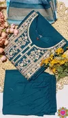 Si 336 Slub Cotton With Embroidery Work Top With Bottom Dupatta